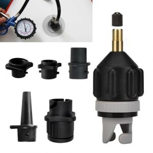 Adaptateur de Kayak,Sup Adaptateur Pompe Kayak avec 4 Buses pour Bateau à Rames Gonflable Adaptateur Gonfleur Paddle Adaptateur de Valve Sup pour Bateaux Pneumatiques Planche de Stand up Paddle (XinLinLiangShangMao, neuf)