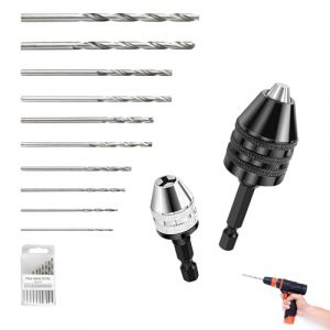DBALL Ensemble 3 en 1 Mandrin Perceuse Avec 2 Mandrins 0.3-6.5 mm 3.6mm et Bo&icirc;te de Mini Perceuse 1/4" Hexagonal Sans Cl&eacute; pour Outil &Eacute;lectrique de Conversion (REMITE-EU, neuf)
