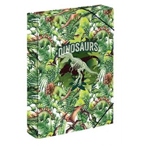 Baagl Bo&icirc;te de classement pour cartable - Chemise A4 pour enfants avec &eacute;lastique et rabat int&eacute;rieur - Classeur avec &eacute;lastique pour gar&ccedil;ons (dinosaures) (PRESCO GROUP A.S., neuf)
