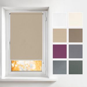 Estika Stores enrouleurs intérieurs sans perçage - Beige foncé 50 x 120 cm - Stores montables sans perçage, intimité, Protection Solaire (Estika, neuf)