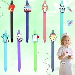 8 Pi&egrave;ces Stylo Infirmiere Mignons,Stylos &agrave; Encre Noire Amusants,Stylo Bille R&eacute;tractable Infirmiere Accessoires,D'Infirmi&egrave;re Stylos de Remerciement pour M&eacute;decins Bureau Cadeaux de F&ecirc;te, Cadeau Enfant (Zaeying, neuf)