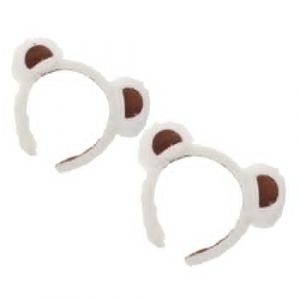 CALLARON 2 Pi&egrave;ces Serre-t&ecirc;te Oreilles Ours Peluche Blanc Accessoire Costume Polyvalent pour Cosplay Maquillage Lavage Du Visage Cheveux Doux pour Adultes et Gar&ccedil;on Fille (Raindrops On Roof, neuf)