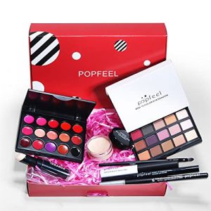 Holzsammlung 8Pcs Ensemble maquillage Kit tout-en-un démarrage maquillage avec fard paupières Brillant lèvres Pinceaux correcteur pour femmes Filles Beauté Cosmétique (TeencentsMallEU, neuf)