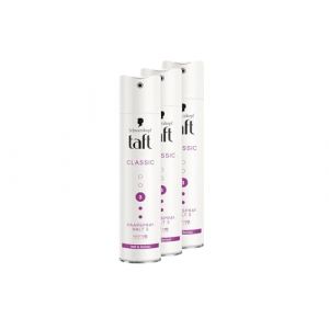 Schwarzkopf Taft Lot de 3 sprays coiffants classiques (3 x 250 ml), tenue 3, pour tous les types de cheveux, tenue et protection, formule végétalienne* (CBL Industries, neuf)