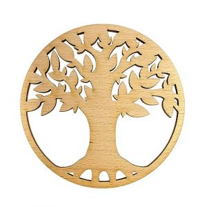 Adzif.biz Le sticker de decoration - Décoration Murale Spirituelle Fleur de Vie, Fleur de Lotus, Arbre de Vie - Bois ou plexigglass, diamètre 29 cm (Forum France, neuf)