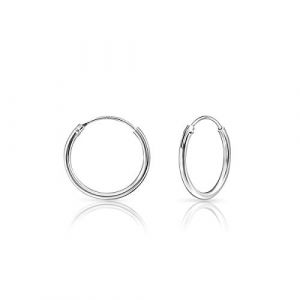 Cr&eacute;ole Argent 925 - Boucle d'Oreille pour Femme, Homme et Enfant - Sterling Silver Earrings - Anneau Oreille - 16 mm (DTPSilver, neuf)