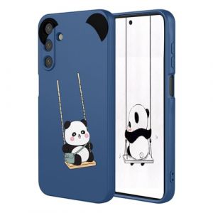YUEQIAN Coque Silicone Liquide pour Samsung Galaxy A16 4G / 5G, Très Mince Soyeux Douce TPU Bumper Antichoc Housse, Fille Fleurs Animé Motif Doublure en Microfibre Étui. Panda (YUEQIAN-EU, neuf)