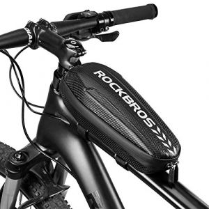 ROCKBROS Sacoche de Cadre Vélo 1,1L/1,5L VTT Étanche Sacoche de Vélo Route Coque Rigide Robuste Sac de Rangement Léger Top Tube de Vélo Pliant Noir (ROCKBROS Europe, neuf)