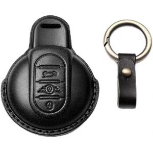 Ysbxitu Coque de clé télécommande à 3 Boutons avec Porte-clés pour BMW Mini Cooper S Cooper SD Cooper D Cooper One Convertible Clubman Works Countryman F54 F55 F56 F57 F60 Noir (shenwansanfff, neuf)