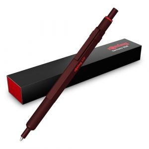 rOtring 600 Stylo &agrave; bille | Pointe moyenne | Encre noire | Corps enti&egrave;rement m&eacute;tallique | Chocolat | Prise crant&eacute;e antid&eacute;rapante et corps hexagonal | Rechargeable (Parker - Rotring - Waterman, neuf)