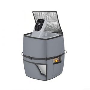 Housse de pompe de chauffage spa imperm&eacute;able en tissu Oxford r&eacute;sistant &agrave; la poussi&egrave;re Coque de protection avec fermeture &eacute;clair et boucle d'installation, stable pour la plupart des tailles standard (Dixunshop, neuf)