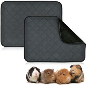 RANYPET Lot de 2 Tapis pour Cage De Cochon d'Inde Lavable Etanche Antidérapant Couverture Absorbant pour Petits Animaux Lapin Nain Chinchilla Hérisson (S （60 x 45CM）, Noir) (Rypet-UK, neuf)