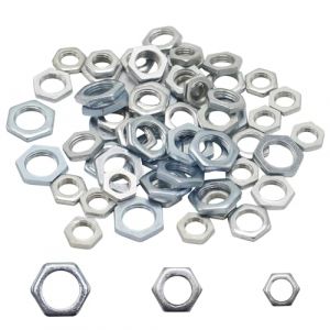 Lot de 60 écrous hexagonaux M8 M10 M12 Filetage fin Écrou plat galvanisé pour salle de bain cuisine meubles lampes (RANDAL MCKEOWN LTD, neuf)