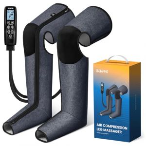 Masseur de jambes &agrave; compression d&rsquo;air RENPHO, massage des jambes &agrave; couverture totale &agrave; 360&deg;, masseur pour pieds et jambes avec double fermeture &eacute;clair, 6 modes, 5 intensit&eacute;s, cadeau pour femmes hommes (Energia Team, neuf)