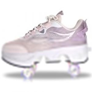 Chaussures &agrave; roulettes Unisexes Chaussures de Skate et Baskets 2 en 1 Qui se Transforment en Patins &agrave; roulettes Cadeau pour Enfants Gar&ccedil;ons Filles Hommes et Femmes (Pink Purple, 40) (LiDe Technolojy, neuf)