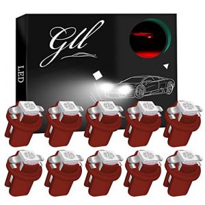 Grandview 10pcs LED T5 Rouge Ampoules LED B8.5 Tableau de Bord Ampoules 1-5050-SMD pour Voiture Tableau de Bord Compteur de Vitesse Instrument Gauge Cluster Voyant (Grand-View, neuf)