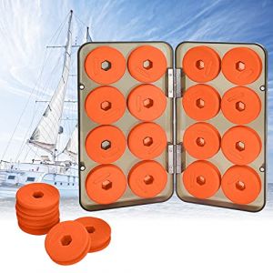 ANTHYTA 16 Pcs Bobines de Mousse de Pêche, Bobine de Pêche en Mousse Légère, Bobine Fil de Pêche avec Boîte en Plastique, Enrouleur Bobine Fil de Peche, Stockage Bobine pour Ligne de Pêche, Orange (CREDÍVEL E CRUCIAL - UNIPESSOAL LDA, neuf)