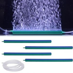 WhizNook 4 Pièces Bulleur Aquarium, Pierre à Air D'aquarium 30mm, avec 1 Tuyaux de 2m, Bulleur pour Aquarium, Aquarium Air Stone, Air Stone Bar, pour Aquariums, Bassins, Marchés de Poissons (XXBXEU, neuf)