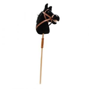 Milageto Bâton d'équitation en Peluche, Cheval de Loisir sur Un bâton, Robuste avec des Effets sonores réalistes, Poteau en Bois pour Enfants de 3 Ans et Plus, Noir sans Rouleau (Milageto-EU, neuf)