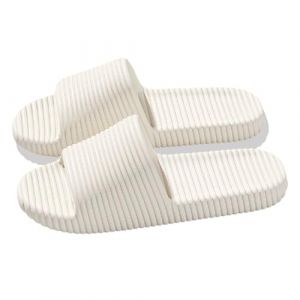 AioTio Chaussons pour Femme Homme Confortable de Bain Pantoufles de Douche Antid&eacute;rapant Tr&egrave;s L&eacute;ger Chaussons de plage d&eacute;contract&eacute;es(Blanc,40/41EU) (APIKA EU, neuf)