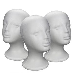 G&eacute;n&eacute;rique 3 Pi&egrave;ces T&ecirc;te De Mannequin En Mousse, Blanc Support Pour T&ecirc;te De Mannequin En Mousse, T&ecirc;tes Mannequins Polystyr&egrave;ne Pour Perruques Support D'affichage, Pour Coiffure, Chapeaux, Postiches (datzskj, neuf)