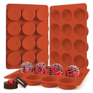 MARUKO Moule Silicone Rond pour Pâtisserie, Mini Cake, Gâteau, Tartelette, Cupcakes, Muffins, Cheesecake, Brownie, Chocolat - Forme Cylindrique (Sam Baking Supplies, neuf)