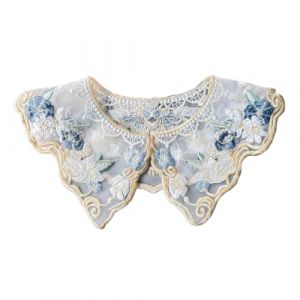 DINSOAVR Cravates, faux cols, broderie chinoise fleur organza châle Wrap perles glands Yunjian épaule faux col écharpe pour robes (guangzhoujucikejiyouxiangongsi, neuf)