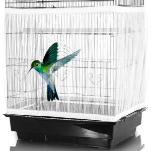 COYUN 1 Pièces Couverture de Cage à Oiseaux, Housse de Protection en Maille, Universelle Filet Cage Oiseaux, Filet de Perroquet en Maille de Nylon, Couvre-Jupe Guard pour Cage Rondes Carré (HLWA RETAILS LTD UKSTORE, neuf)