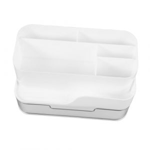 SAFIGLE Bo&icirc;te De Rangement Coiffeuse Multi-compartiments Avec Tiroir Organiseur Cosm&eacute;tiques De Bureau Grand Volume Et Polyvalent Pour Chambre Et Dortoir Couleur Ivoire (Grand Di, neuf)