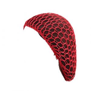 AMateschitz Lot de 2 filets &agrave; cheveux en maille au crochet pour femme - Bonnet tubulaire tricot&eacute; - Bonnet de sommeil pour femme, rouge, taille unique (ZDMYS, neuf)