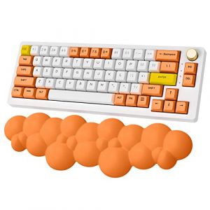 ZIYOU LANG Orange Wolke Repose-poignet pour clavier de jeu à 60 %, 75 %, 100 % - Coussinet de poignet en mousse à mémoire de forme lavable avec base antidérapante pour clavier mécanique TKL (LANGTU EU, neuf)