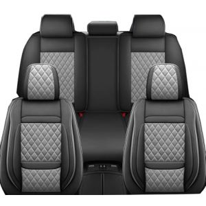 9PCS Ensembles De Housses Siège Voiture pour Peugeot 3008 II SUV 3008 GT 2016 2017 2018-2023, Cuir Confortable Respirant ImperméAble Nonslip Protection Couvre Sieges,B Grey (kongshopss, neuf)