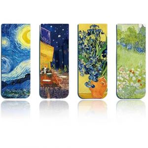 DDKY 4 Pièces marque page,marque page magnetique de Page Magnétiques Kit de Bricolage pour Étudiant Enseignant Fournitures de Bureau Scolaires(Les couleurs de Van Gogh) (SIMIVIS CARSON, neuf)