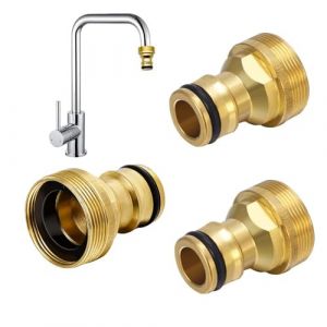 Adaptateur Tuyau Arrosage,3 PCS Connecteur de Robinet en Laiton Jardin Universel Connecteur avec Filetage Femelle M22 et M&acirc;le M24 Tuyau Robinet Mitigeur Connecteur Adaptateur pour Tuyau d'arrosage (Xing E-commerce, neuf)