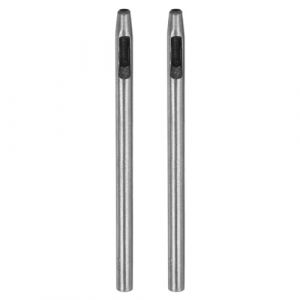 QUARKZMAN 2Pcs Poinçon Creux pour Cuir 3mm Outil de Perforation pour Ceinture en Acier au Carbone Poinçon pour Découper le Cuir Artisanat en Caoutchouc Papier Tissu Plastique Matériau Souple (QUARKZMAN, neuf)