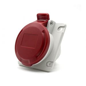 DOJA Industrial | Prise Encastr&eacute;e Industrielle CEE 16A | Prise Electrique Femelle | 3 P&ocirc;les + Terre | 380V | Etanche IP44 | pour Rallonge Electrique, Camping Car | Usage Int&eacute;rieur et Exterieur (DOJA Barcelona, neuf)