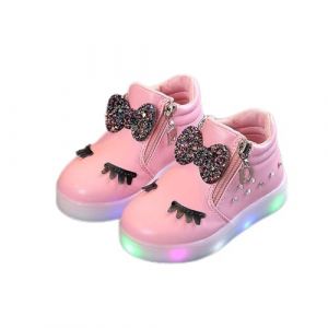 TDEOK Sneakers Enfant Fille Mode, Chaussures LumineuxAllumée Lumineuse, Chaussures pour Enfant Fille, Basquettes Antidérapante Plat, Espadrilles Dessin Animé Mignon, Running Shoes pour Petites Filles (Denlv, neuf)