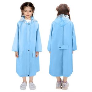 LAMA Manteau de pluie enfants, Poncho de pluie filles Veste de pluie enfants l&eacute;g&egrave;re, V&ecirc;tements de pluie r&eacute;utilisables Cape de pluie avec capuche et housse de sac &agrave; dos, Raincoat pour v&eacute;lo randonn&eacute;e (LAMA Shop, neuf)