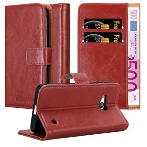 cadorabo Coque pour Nokia Lumia 550 en Rouge Cerise - Housse Protection avec Fermoire Magnétique, Stand Horizontal et Fente Carte - Portefeuille Etui Poche Folio Case Cover (cadorabo-shop, neuf)