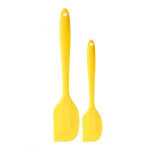 GYZOUKA Grattoir en Silicone de Haute qualit&eacute; pour la Cuisson de G&acirc;teaux au Beurre, Conception de Trous pour Suspendre, Ustensile de Cuisine Pratique pour les Amateurs de P&acirc;tisserie, Vert et Jaune, (Yuuanie-EU, neuf)