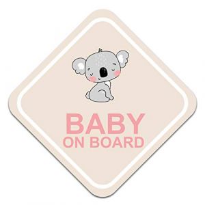 Autocollant Baby on Board pour voiture - 10 x 10 cm - Motif animal - Pour lunette arri&egrave;re et coffre - Accessoire de voiture - Autocollant r&eacute;sistant aux intemp&eacute;ries - R127 (n&deg; 4 Koala) (Finest-Folia, neuf)