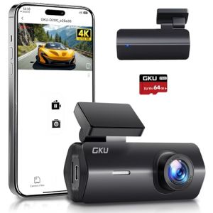 GKU 4K dashcam Voiture, UHD 2160P Dash cam, WiFi intégré, Mode Stationnement 24H, Vision Nocturne, WDR, dashcam Grand Angle 170°, Enregistrement en Boucle, G-Capteur, Camera Voiture Carte SD 64GB. (Bird Fish, neuf)