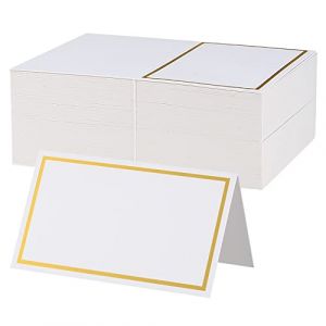 106 Pieces Marque-Places, Cartes de Nom Table, Cartes de Place, Carte de Noms, Cartons de Placement Blanches, Carte Porte-Nom avec Bordure Dor&eacute;e pour Mariages F&ecirc;tes D&eacute;coration (QiYiXinMaoYi, neuf)