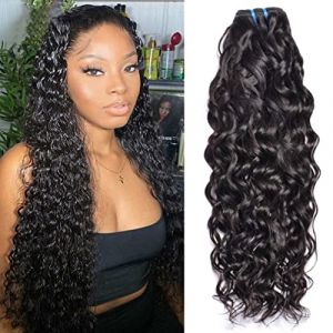 Water Wave Human Hair Bundles Tissage Cheveux Naturels Bouclés Longue Meche Bresilienne En Lot Meche Naturelle Tissage Bouclé Naturel Couleur Noire Naturelle 100g 22 Pouce (beiyuan hair product, neuf)