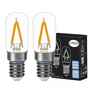 Ampoule LED E14 pour Réfrigérateur,Blanc Chaud 2700K,250LM,2W équivalent à 25W, Réfrigérateur,Frigo,Lampe de Sel,Lustre Cristal,Lampes de,Machine a Coudre,Nuit,ampoule hotte,Non Dimable (DSLeben, neuf)
