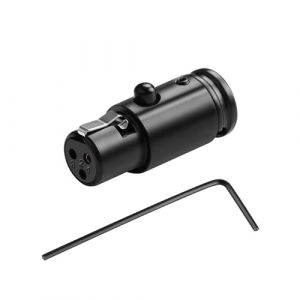 QIANRENON Mini XLR femelle compact à 3 broches plaqué or 3 broches Mini XLR femelle réglable à angle droit 90° adaptateur soudé compatible avec câble de 1,5 mm 3 mm avec clé hexagonale de 0,9 mm (qianrenyang, neuf)
