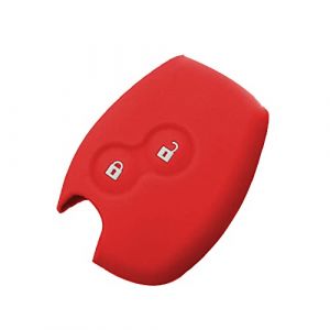 SALPIE Housse Coque de cl&eacute; Silicone T&eacute;l&eacute;commande 2 Boutons Compatible avec Renaul Dacia Logan Sandero Duster Express Clio Twingo Modus Kangoo (Rosso, Cover) (all-technology, neuf)