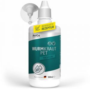 AniGo Vermifuge PET liquide en forme de goutte 100 ml &ndash; pour chiens et chats avec v&eacute;ritable vermifuge (Artemisia Absinthium) dans une formule v&eacute;g&eacute;tale &agrave; base de recettes, convient pour tous les (G&ouml;rges Naturpharma GmbH, neuf)