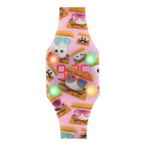 Kiddus Digital LED Montre pour Filles, garçons, Ados. Batterie Japonaise de Longue durée remplaçable. Montre-Bracelet en Silicone. Facile à Lire et à Apprendre l’Heure. KI10219B Clignotant (Kiddus, neuf)