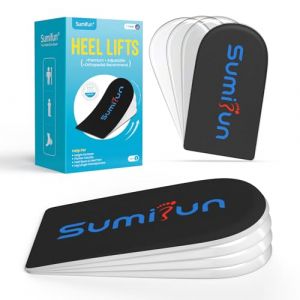 Sumifun Talonnette &agrave; 4 couches en gel de 2,5 cm pour femme, jambes in&eacute;gales, levage orthop&eacute;dique r&eacute;glable pour douleurs au talon et &eacute;cart de longueur des jambes, inserts compens&eacute;s de 6,35 mm, 1,27 cm (Sumifun Health, neuf)